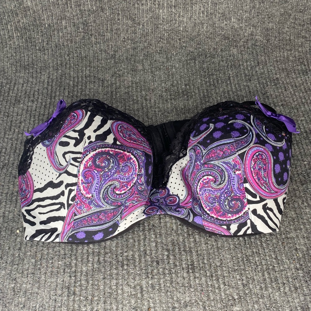 Cacique 42D animal print paisley underwire bra